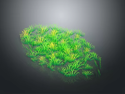 Lush Green Grass Cluster With Vibrant Foliage And Natural Texture 3d model