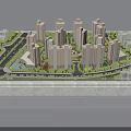 Professional Commercial Equipment for Residential Model Display with High Rise Buildings Greenery and Roads