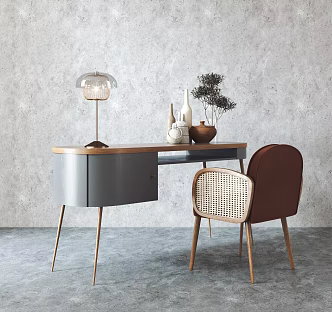 Quiet desk chair desk chair combination 3d model