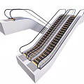 Modern Escalator Design With Glass Handrails And Metal Steps In Commercial Space