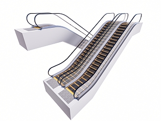 escalator elevator mall escalator 3d model