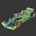 High Performance Formula Race Car Dalara Blue White Aerodynamic Design With Yellow Wheels
