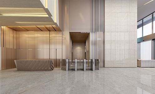 Modern Hall Entrance Lobby 3d model