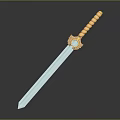 Elegant Sword With Golden Spiral Hilt Decorative Guard And Silver Sharp Blade