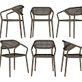 Multiple Brown Leisure Chairs With Woven Design And Armrests For Outdoor Living Spaces