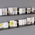 Books and Magazines Bookshelf Storage Rack 3d model