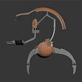 Futuristic Robotic Character And Mechanical Creature With Metal Legs And Copper Accents