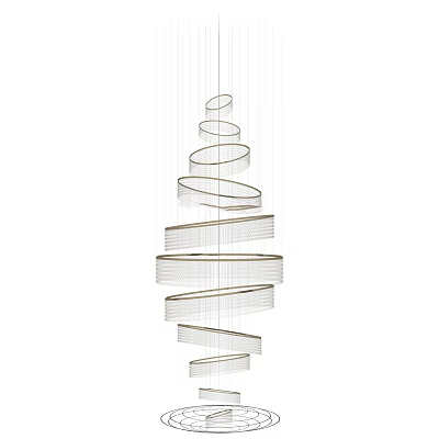 Modern Spiral Chandelier With Elegant Metal Spiral Structure For Interior Decor 3d model