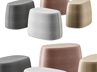 Modern Upholstered Sofa Stools With Multiple Color Options For Living Room 3d model