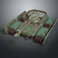 Realistic Green Military Tank Featuring Armored Tracks And Main Cannon
