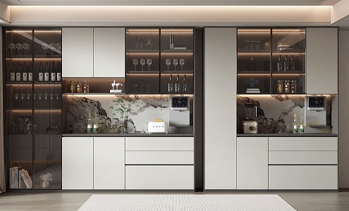 Modern Light Luxury Wine Cabinet Wine Cabinet 3d model