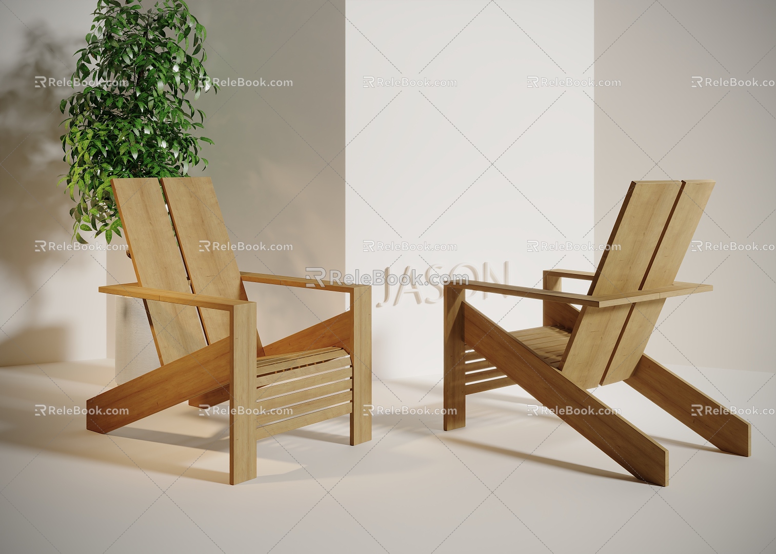 Log leisure chair 3d model