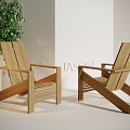 Log leisure chair 3d model