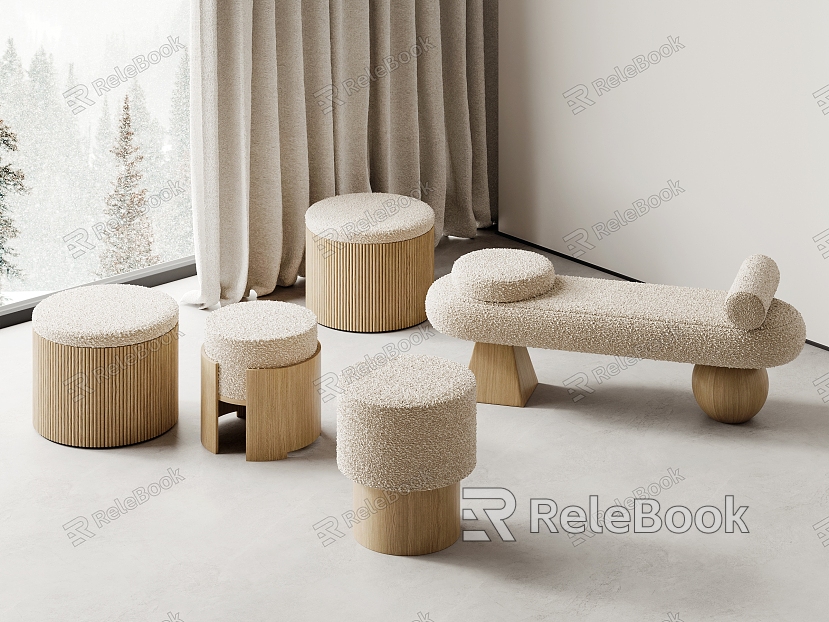 Wind Stool Wooden Stool model