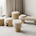 Wind Stool Wooden Stool 3d model
