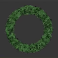 Decorative Green Plant Wreath Composed Of Lush Fresh Foliage In Circular Form