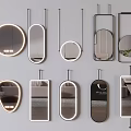 Various Modern Mirror Designs with Circular Oval and Rectangular Shapes for Home Decor 3d model