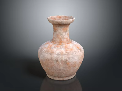 Artisan Crafted Terracotta Vase With Hand Carved Textured Surface And Classic Design 3d model