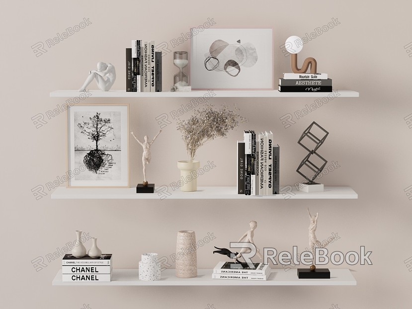 Modern Ornaments Combination Ornaments Ornaments Decorative Rack Laminar Partition Vase model