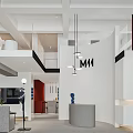 Modern Beauty Hair Salon Interior Design With Stylish Reception Counter And Lighting