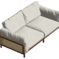 Rattan Sofa Double Sofa Rattan Sofa 3d model