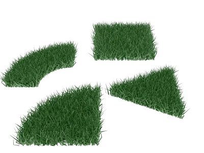 Different Shapes of Green Grass Patches for Landscaping and Decorative Projects 3d model