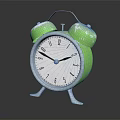 Vintage Green Alarm Clock with Double Bells Silver Stand and White Dial Clear Numbers