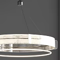 Modern Hanging Pendant Light With Round Brushed Metal Frame For Contemporary Living Room