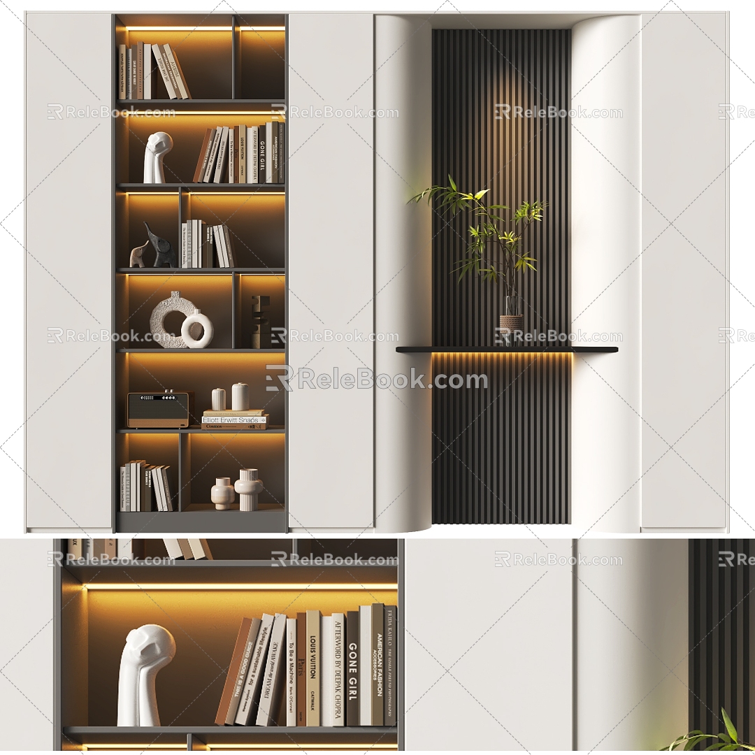 Modern bookcase 3d model