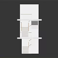 White Multi Level Building Model With Wooden Stairs Platforms And Railings 3d model