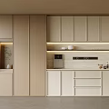 Modern Kitchen Interior Design With Light Colored Cabinets Countertop And Decor Items 3d model