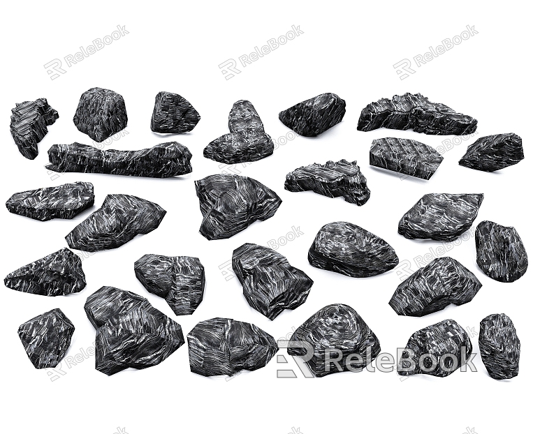 Landscape Stone Styling Stone Set Stone Block Black Mountain Stone Courtyard Stone model