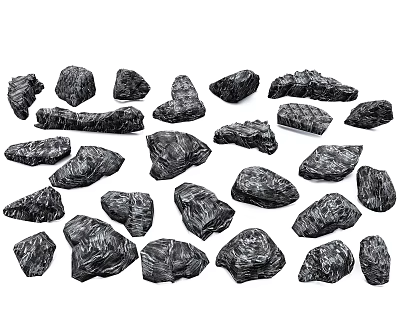 Premium Black Stone Wood Supplies for Interior and Exterior Design Projects 3d model