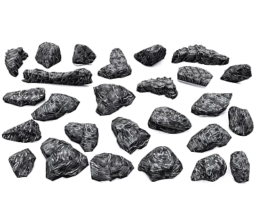Landscape Stone Styling Stone Set Stone Block Black Mountain Stone Courtyard Stone 3d model