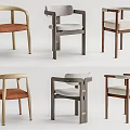 Modern Stylish Accent Chairs in Different Styles with Wooden Frames Upholstered Seats and Various Colors