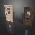 Two Different Colored Security Doors with Glass Panels and Strong Locks
