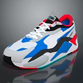 PUMA Stylish Color Block Athletic Sneakers White Blue Black Red Design