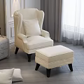Modern Bedroom Background Double Bed With Gray Bedding Side Tables White Armchair And Wall Sconces