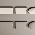 Modern Flush Mount Ceiling Lights With Square And Round Shapes White Panel Black Frame Design