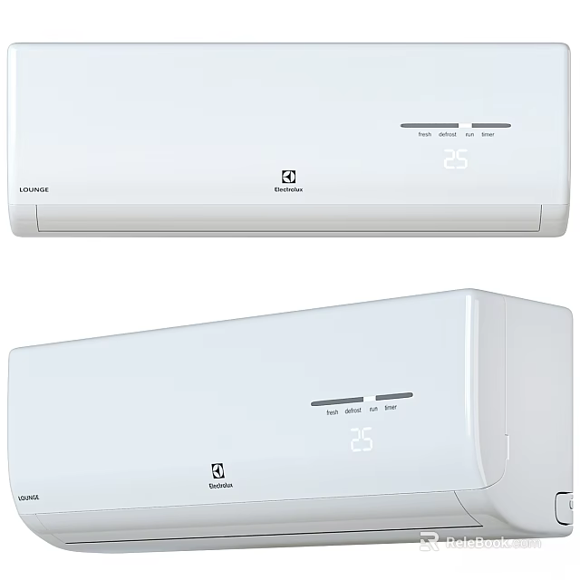 White Air Conditioner With Digital Temperature Display And Modern Design 3d model 