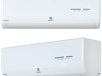 White Air Conditioner With Digital Temperature Display And Modern Design 3d model