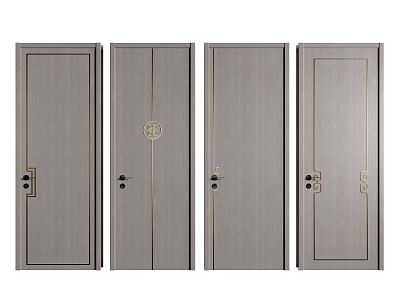 New Chinese Style Flat Door Single Door model