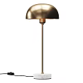 Modern Brass Table Lamps With Dome Shades And Metal Stands In Two Heights
