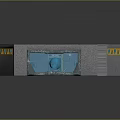 Futuristic Sci Fi Chamber With Blue Holographic Globe On Pedestal Hexagonal Tiles And Tech Equipment