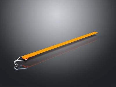 Orange Long Strap Accessory With Metal Hook And Reflective Surface On Dark Background 3d model