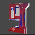 Modern 3D Letter Design With Red Blue Geometric Shapes And Layered Structure