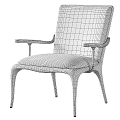 Modern Single Chair With Plush Fabric Wooden Legs And Gold Metal Armrests