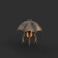 Fantasy Armored Creature Character With Spiked Shell Multiple Legs And Glowing Orange Core