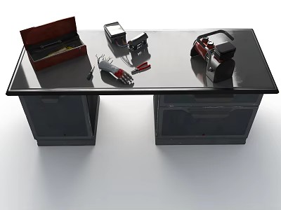 Industrial Equipment Workbench Setup With Toolbox Wrench And Machinery Tools 3d model Industrial Equipment Workbench Setup With Toolbox Wrench And Machinery Tools 3d model