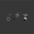Industrial Equipment Components Featuring Tower Structure Cylindrical Parts And Orange Container